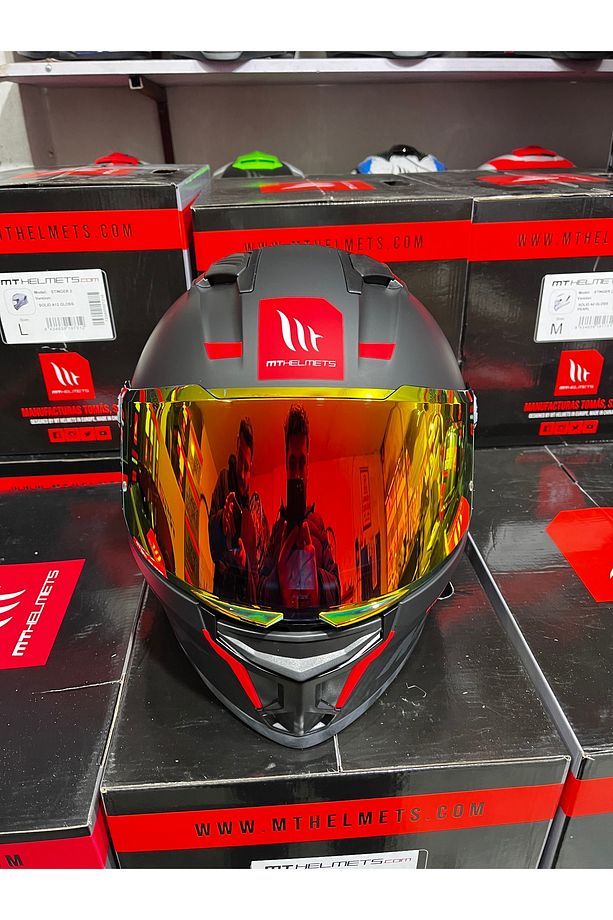 Helmets stinger 2 solid mat siyah (şeffaf vizörlü) - 1