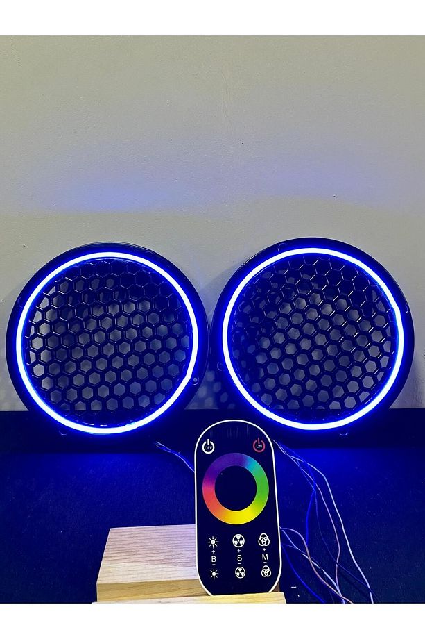 Dokunmatik Kumandalı 20 CM Neon Işıklı Midrange Hoparlör Kapağı 1 Takım (2 Adet) - 2
