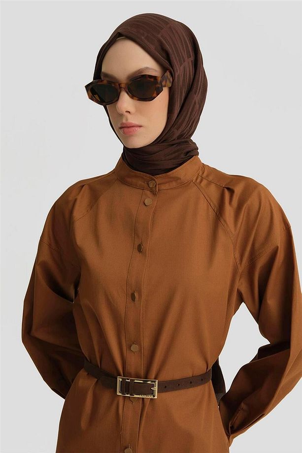 Kolu Pileli Hakim Yaka Tunik 25y4612 Taba - 3