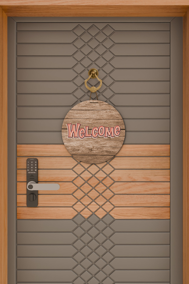Modern Kapı Süsü Ahşap Welcome Dış Mekan Kapı Süsü - 2