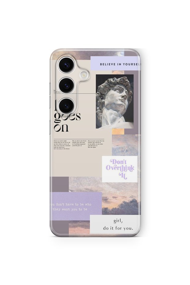 غلاف شفاف مطبوع بتصميم متوافق مع Samsung Galaxy A14 متوافق مع Life Goes On تصميم شفاف