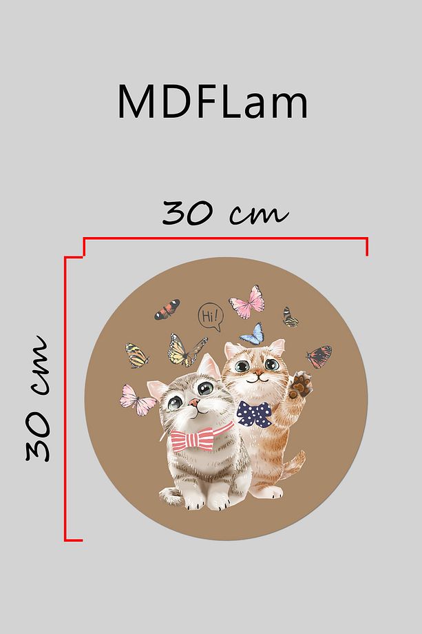 Modern Kapı Süsü Kahverengi Hi Kedi Dış Mekan Kapı Süsü - 3