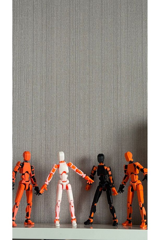 Turuncu 4'lü Oynar Eklemli Robot Figür Seti –  Dummy- lucky 13 titan 13 - 5