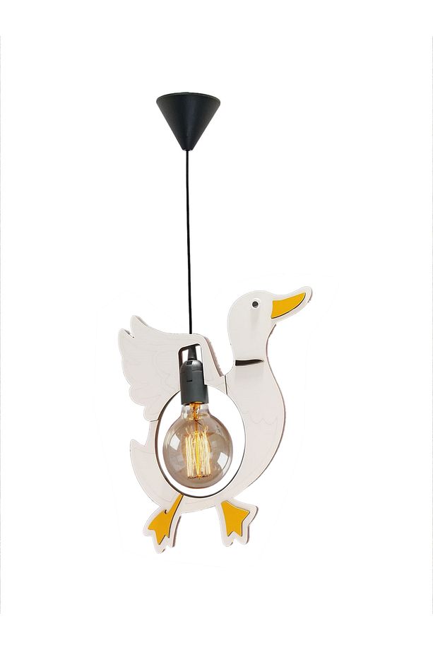 Duck Sevimli Ördek Sarkıt Avize Bebek Çocuk Odası Uçan Ördek Modern Dekoratif Rustik Tekli Avize - 7