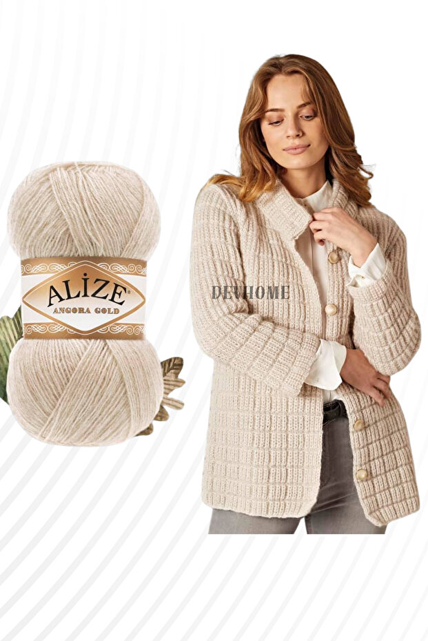 Alize Angora Gold El Örgü İpi İpliği Yünü Yeleklik İp 4 Adet Akrilik Yün İplik - 4