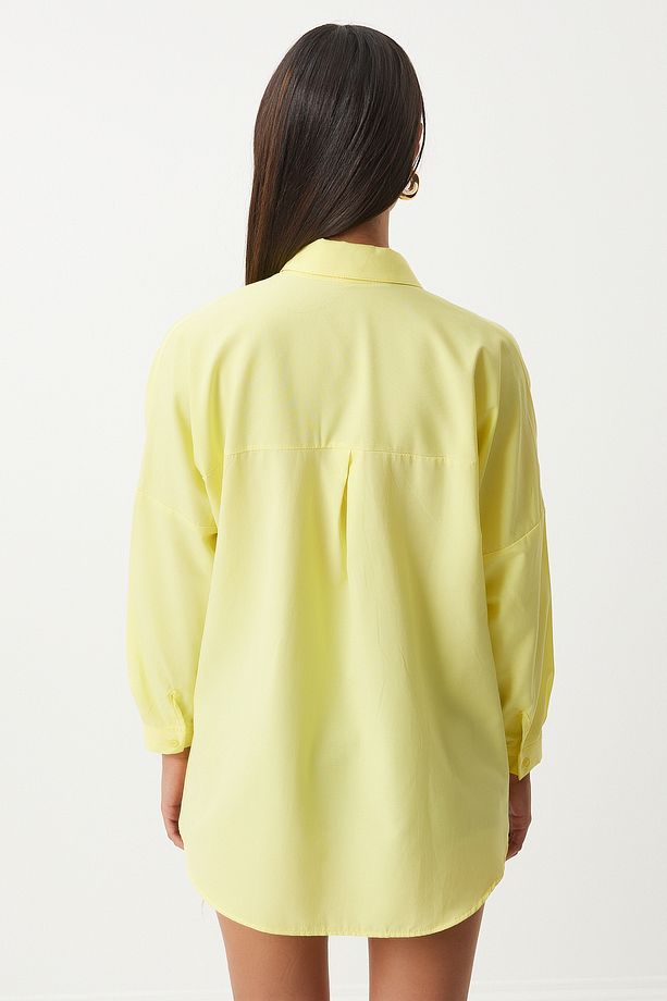 Oversize Basic Gömlek AÇIK SARI LDD0003 - 5