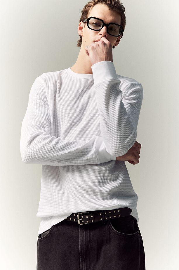 Slim Fit Petek Dokulu Jarse Üst - 1