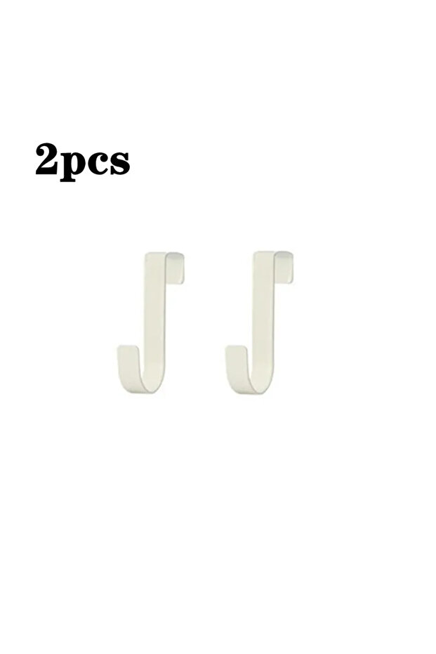 White-2pcs Multi-Purpose Hooks Kitchen Cabinet Door Back Hook Hanging Rack Clothes Coat Hat Towel Ha