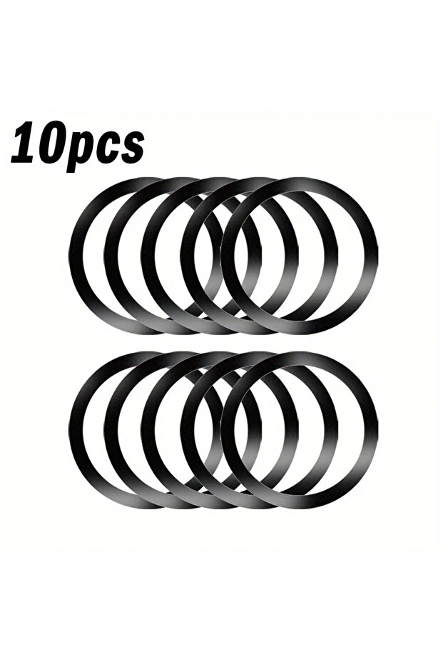 Black 10PCS for Magsafe Magnetic Plate Ring Universal Stickers Support Wireless Charger Metal Plate