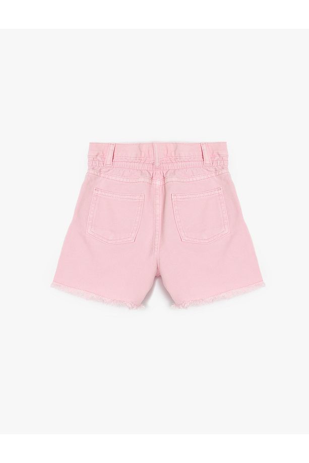 Pamuklu Düğme ve Cep Detaylı Basic Denim Şort - 2