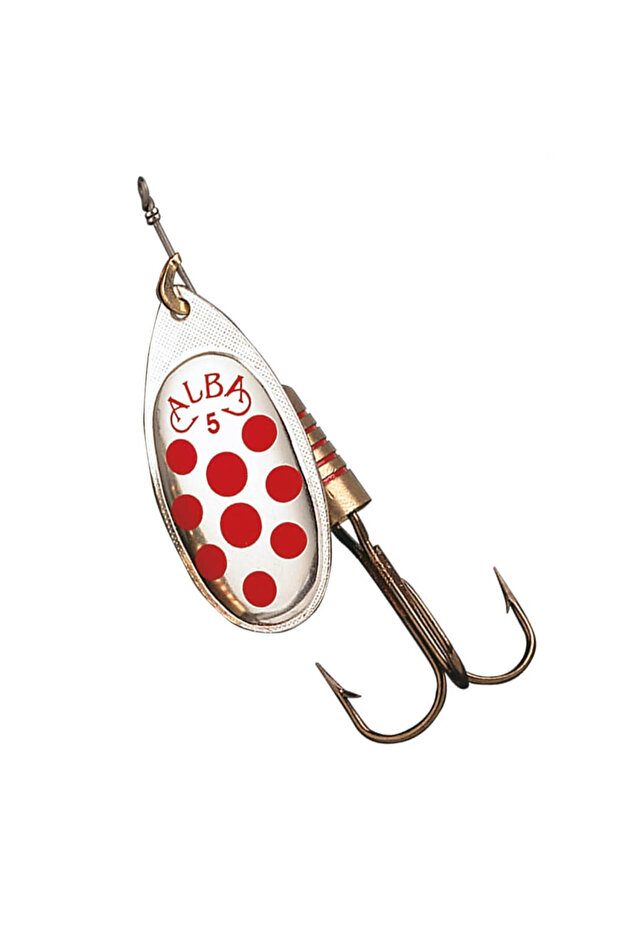202 Swivel Fishing Spoon White-Red No:1