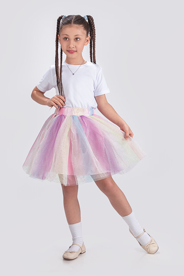 Silvery Rainbow 23 April Fluffy Show Birthday Party Skirt