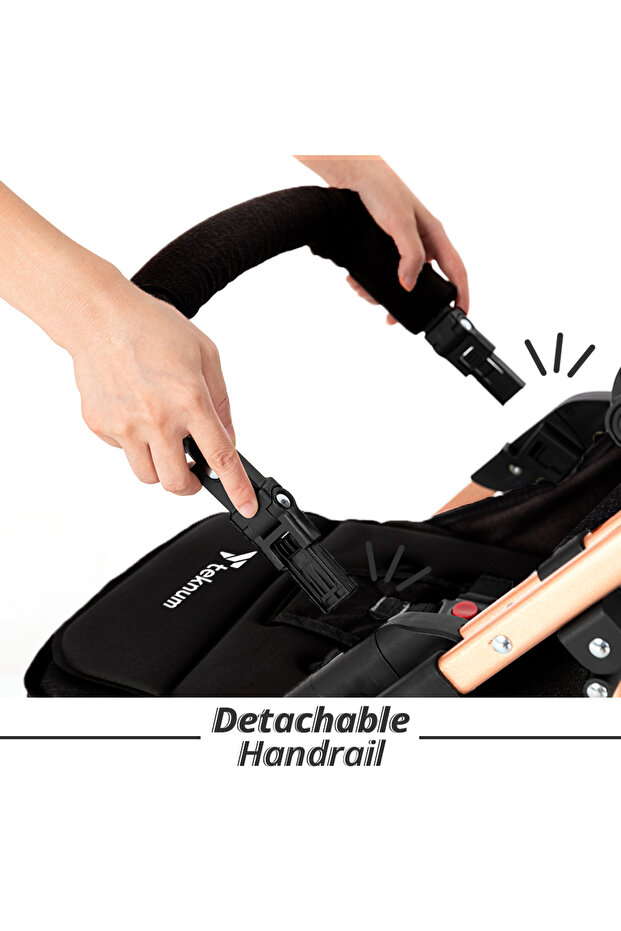 عربة أطفال قابلة للعكس باللون الأسود - 8