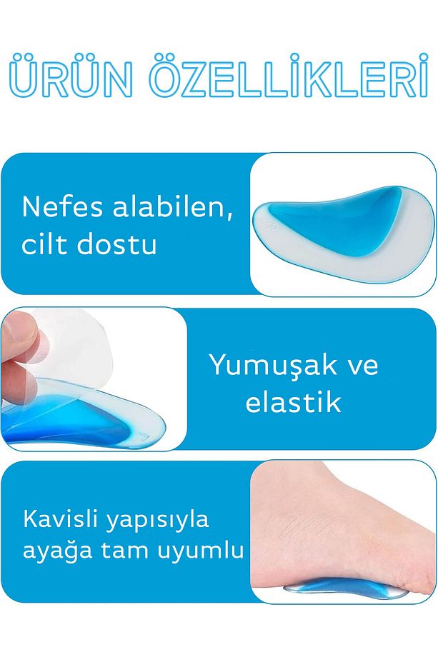Ortopedik Tabanlık Düz Taban Için Yumuşak Tabanlık Içe Basma Önleyici Konforlu Ped - 5