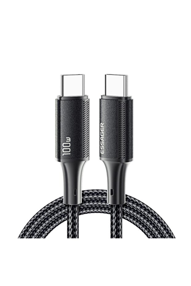 2 Metre Pd 100w Süper Hızlı Type C To Type C Şarj Data Kablosu, E-marker Çipli Akıllı Şarj K - 1