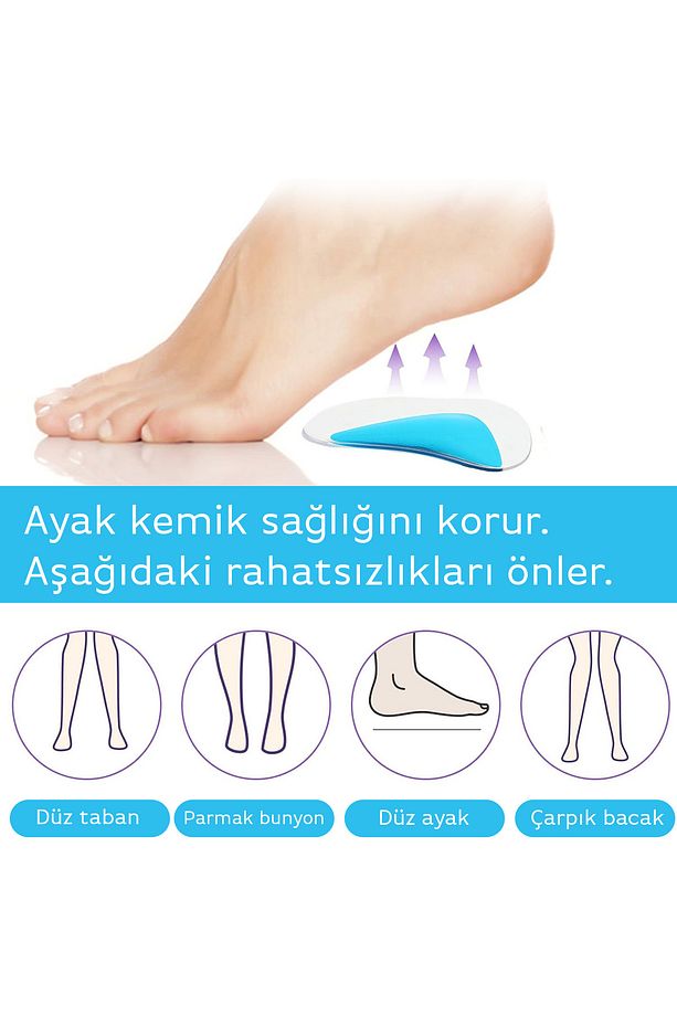 Ortopedik Tabanlık Düz Taban Için Yumuşak Tabanlık Içe Basma Önleyici Konforlu Ped - 6