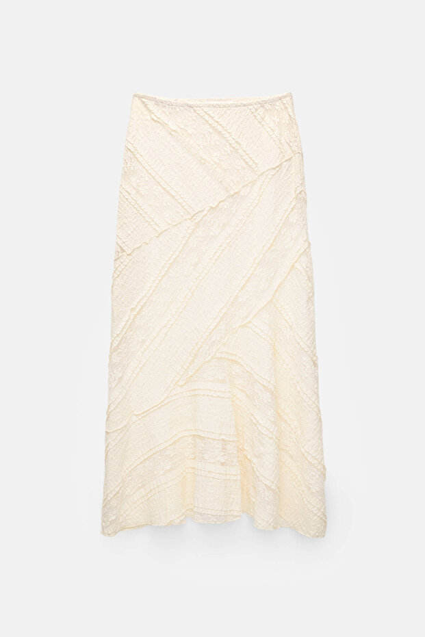 Dantel midi etek - 7