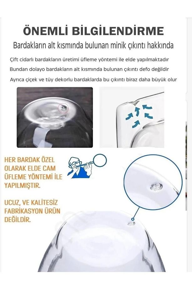 250ml. Çift Çidarlı Çiçekli Kupa Bardak Ve Sunum Bardağı - 2