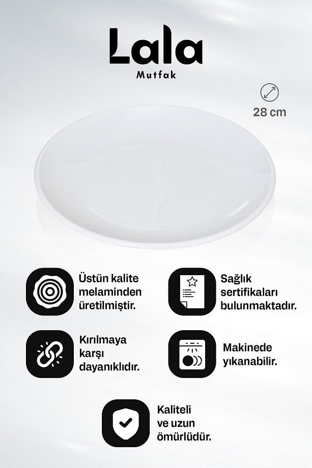 Gözde Servis Tabak 3'lü Set (Ø 28 CM - ŞIK VE DAYANIKLI) - 4