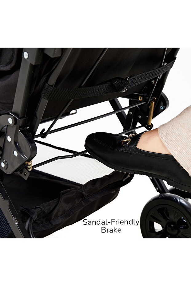 عربة أطفال مزدوجة - لون أسود - 7