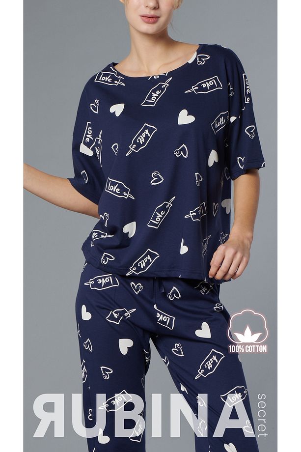 Kalpli Pijama Takımı %100 Pamuk Kadın Pijama Takımı - Oversize 4 Mevsim [2025- Sprıng] - 8