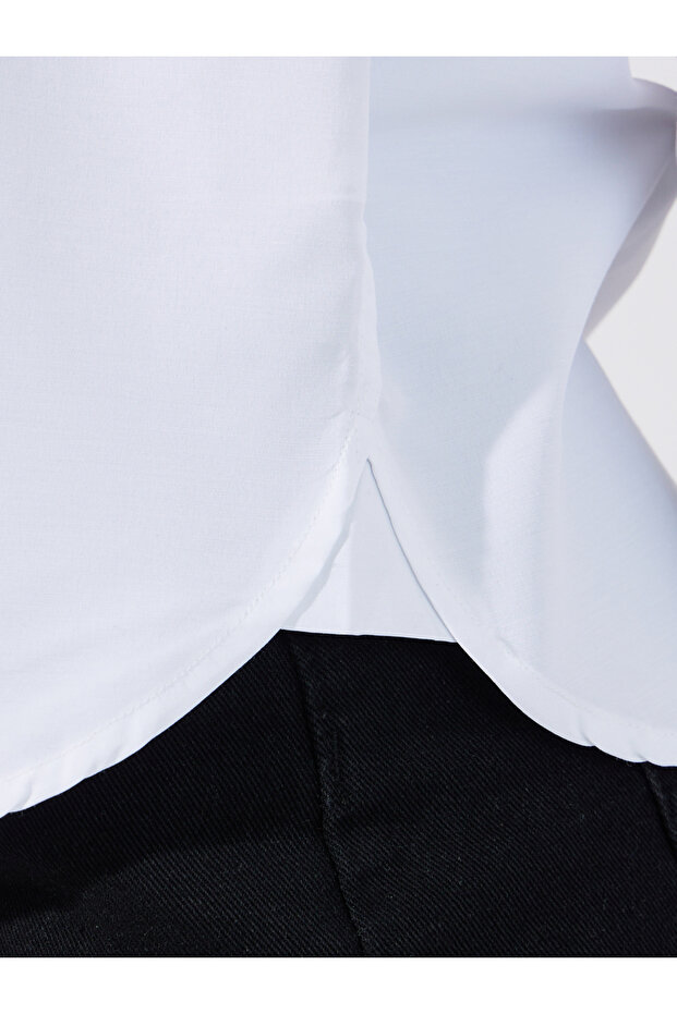 قميص سادة بقصّة عادية مع ياقة - 3