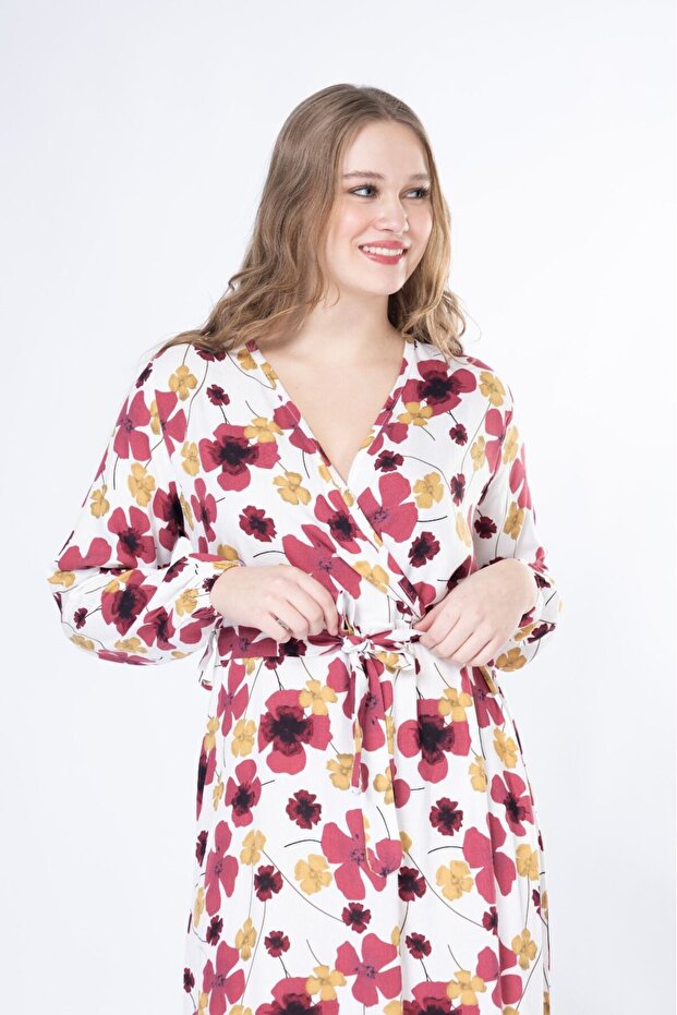 ROCHIE LUNGĂ CU MÂNECĂ LUNGĂ ȚESUTĂ DE VARĂ - 8