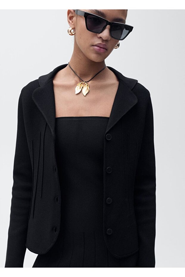 Klapalı triko ceket - 1