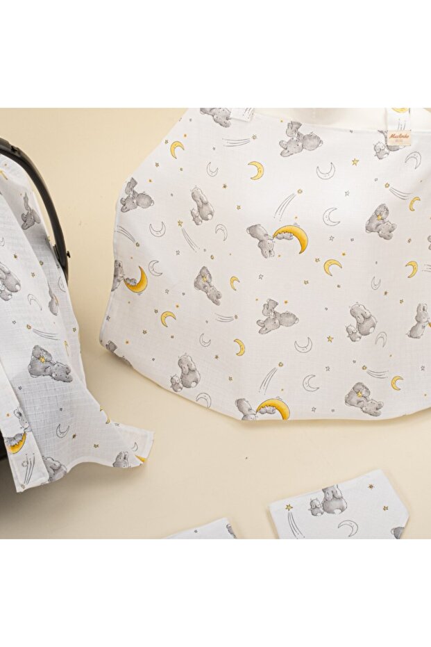 طقم مميز مكون من 11 قطعة بنمط أرنب رمادي - طبقة واحدة - 4