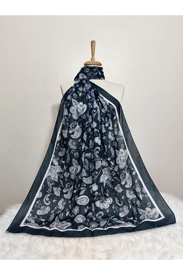 Patterned Soft Cotton Shawl - 1