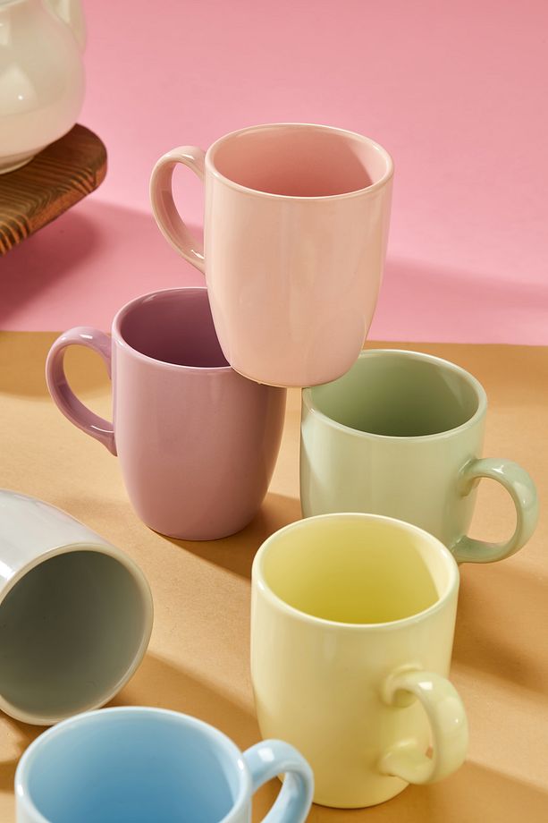 Soft Mug Set 6'li Kahve Çay ,nescafe,double Espresso,double Türk Kahvesi ,kupa Seti Fincan Takımı - 5