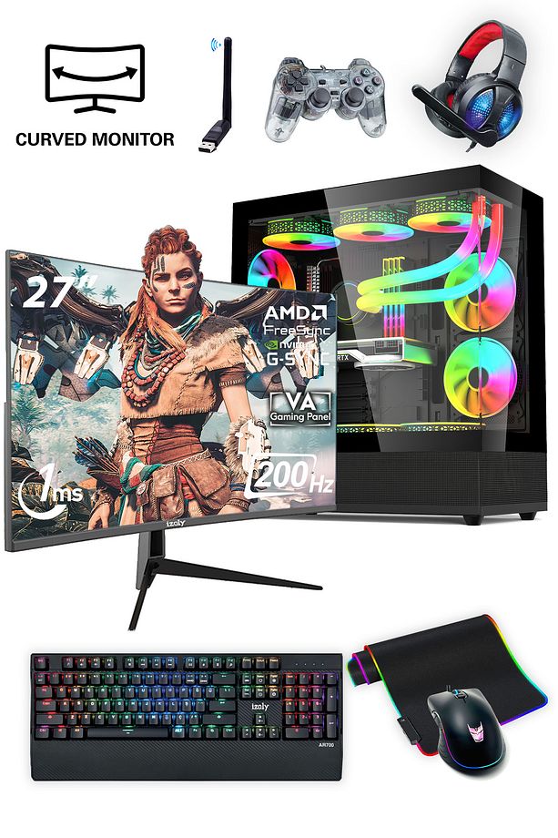 NextGen R5-B-X i5 13400F 32GB DDR5 1TB M.2 NVMe RTX 4060Ti 8GB 27" 200HZ 240mm Masaüstü Bilgisayarı - 1