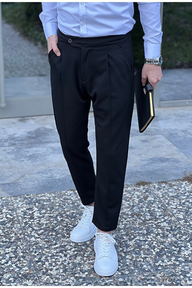 Men's Carrot Cut Boyfriend Adjustable Waist Jogger Pants