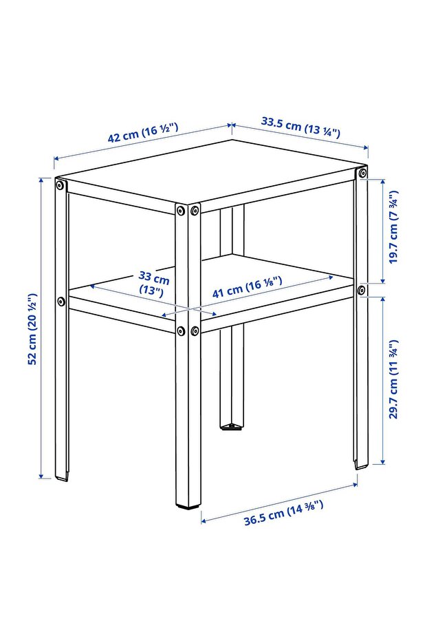 طاولة بجانب السرير، صفراء زاهية، 42×34 سم - 6