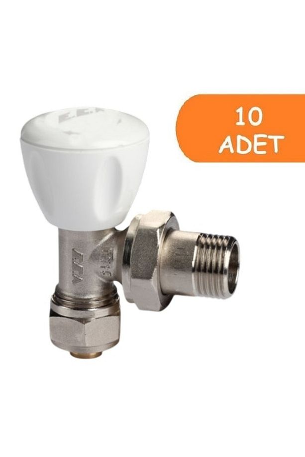 10 Adet ECA RV3 1/2 Köşe Radyatör Valfi Pex Petek Havlupan Vanası 602120721 - 1