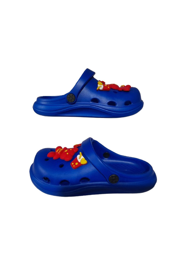 Baby Kids Dark Blue Teddy Bear Figured Anti-Slip Orthopedic Sandals Slippers