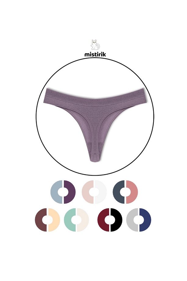 Paulo Model Fitilli String Pamuklu Tanga Esnek Model Mor Renk - 2