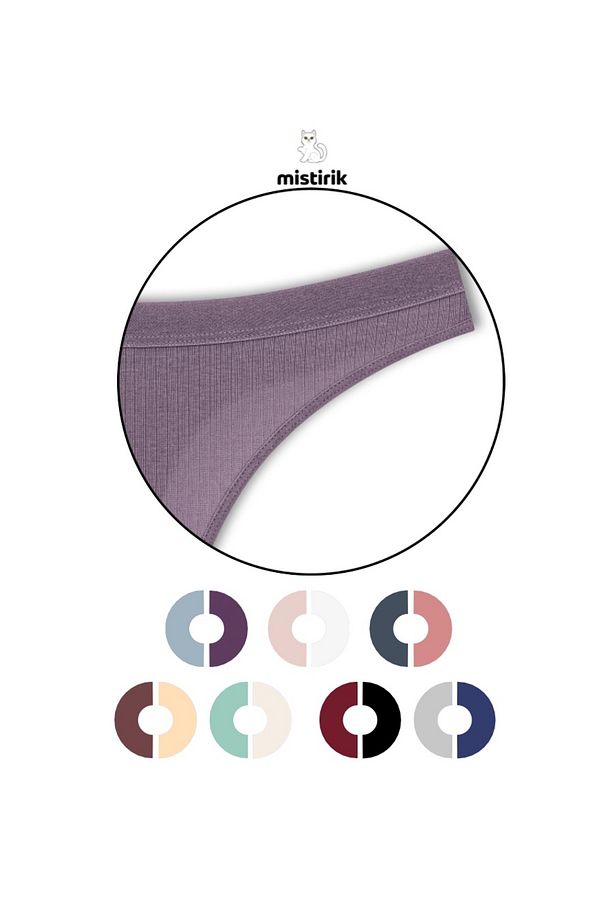 Paulo Model Fitilli String Pamuklu Tanga Esnek Model Mor Renk - 3