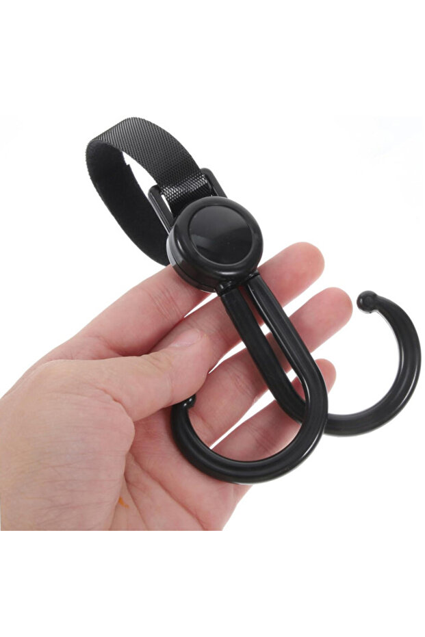 حزام فيلكرو قابل للدوران 360 درجة وخطافات عربة أطفال متعددة الأغراض (قطعتان) - 2