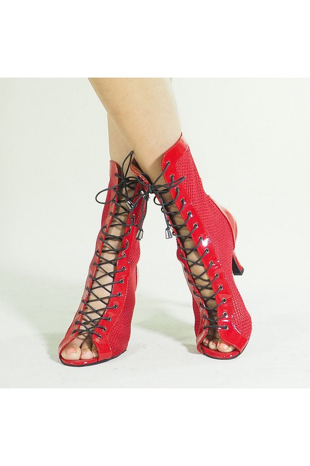 Kadın High Heels Dans Ayakkabıları Performans Profesyonel Dans Ayakkabıları File Bot - Siyah - 1