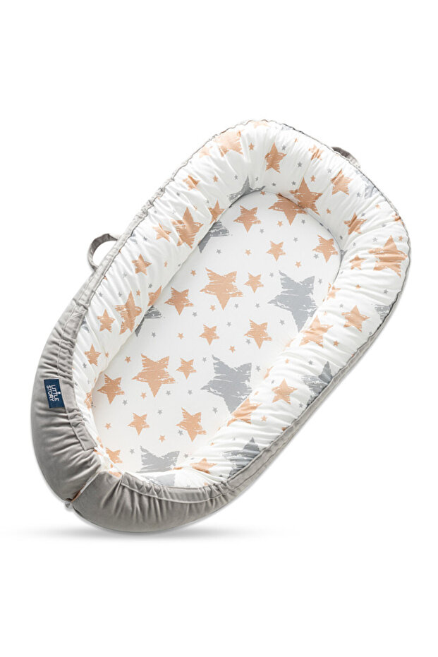 Soft Breathable Fiberfill Newborn Lounger Bed - Galaxy Grey