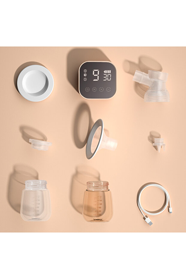 مضخة ثدي مزدوجة أوتوماتيكية ذكية مع وحدة تحكم - بيضاء - 6
