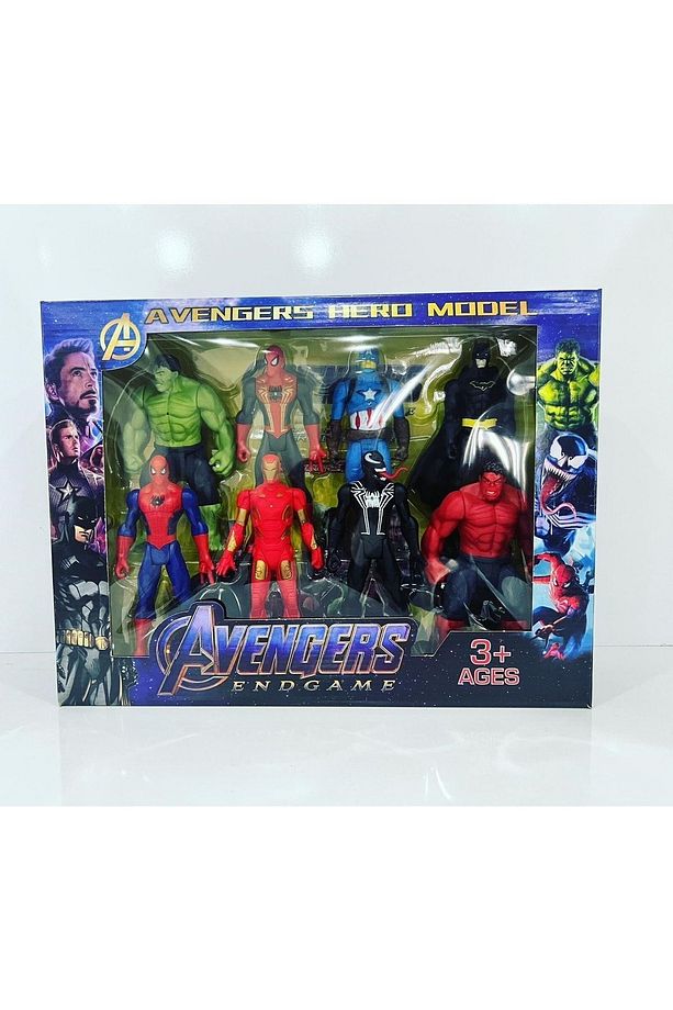 Yenilmezler 8 Li Set 19 Cm Avengers Hulk,venom,örümcek Adam ,,kırmızı Hulk ,batman,demir Adam - 1