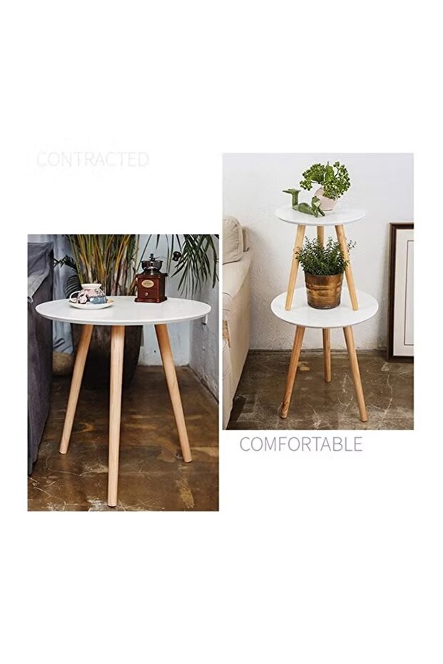 Mini Round Coffee Table White - 8