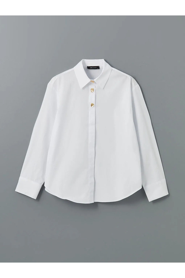 LCW Vision Ekru Loose Fit Kadın Gömlek - 3
