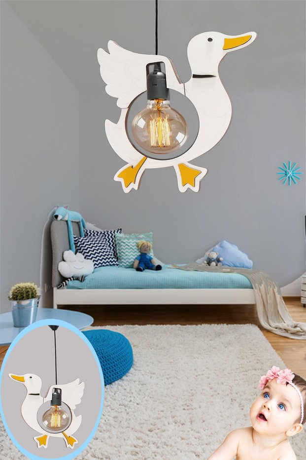Girl-Boy Baby Gift Duck Cute Duck Pendant Lamp Chandelier Baby Kids Room Flying Duck Lamp
