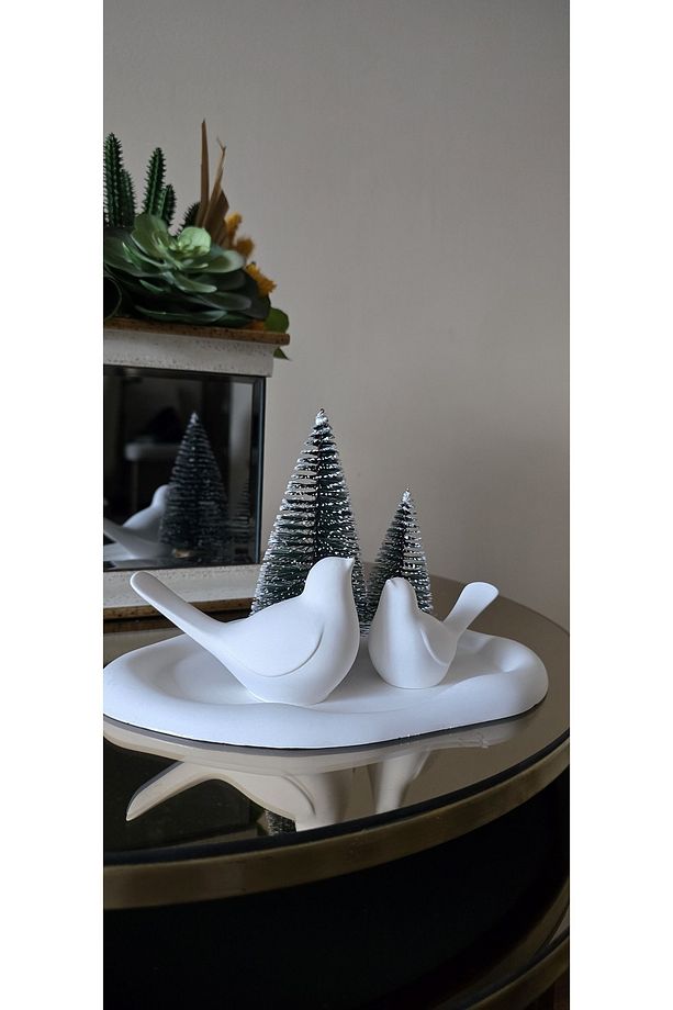 White Bird Dekoratif 3 Lü Set - 3