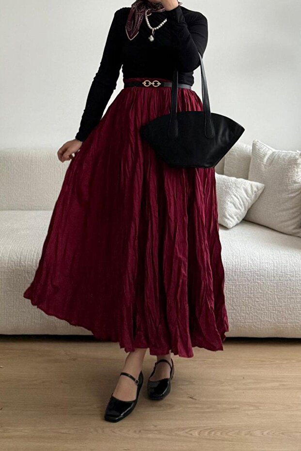 KIRIŞIK BORDO ETEK - 1