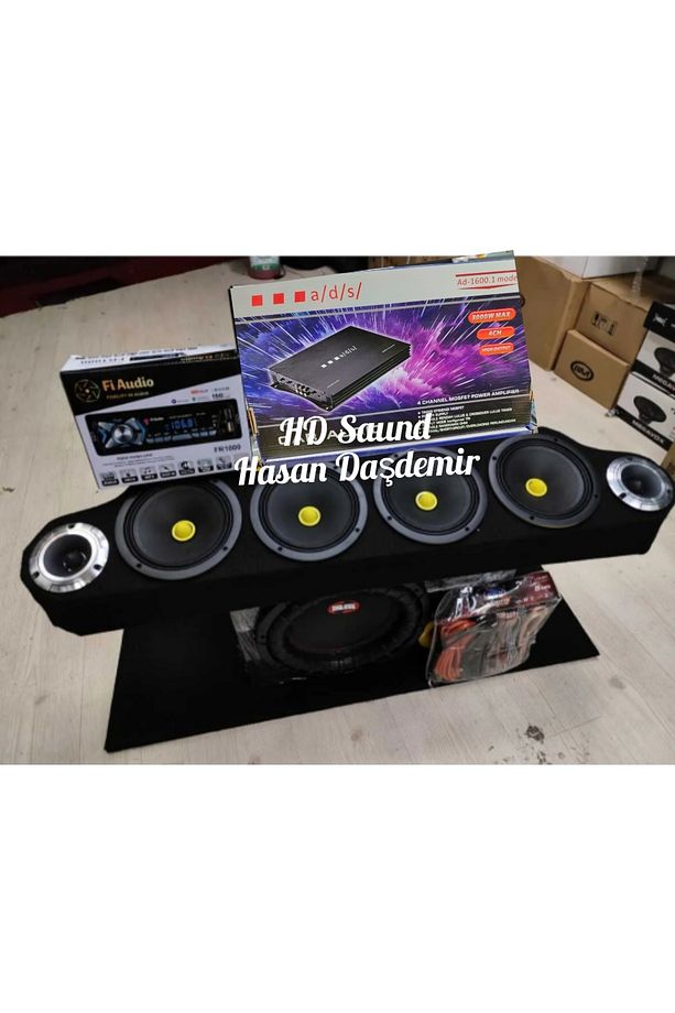 Ads Set Güclü Amfi 4500w Midrange Tanesi 700w125rms Kablo Seti Twetwer Pantizot Teyıp Fiaudio - 6