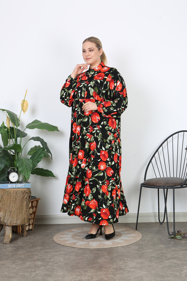 Women's Patterned Large Size Dress